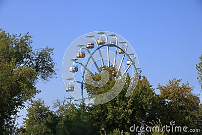 Old Soviet Ferris Wheel in Buchara, Uzbekistan Stock Photo