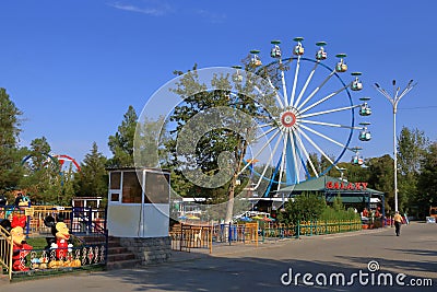 Old Soviet Ferris Wheel in Buchara, Uzbekistan Editorial Stock Photo