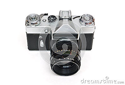 Old Soviet film camera Stock Photo