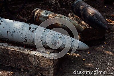 The old Soviet missiles weapons of Russia Stock Photo