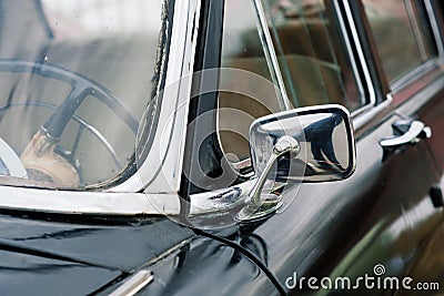 Old Soviet retro vintage car in the open air. Row of auto of the Soviet era Editorial Stock Photo