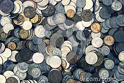 Old Soviet Russian copper coins Stock Photo