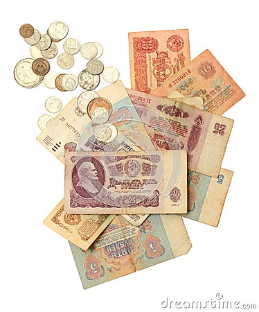 Old soviet russian money Stock Photo