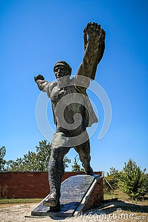 Old Soviet style statue in the Memento Park. Budapest, Hungary Editorial Stock Photo