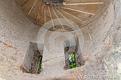 Old spiral staircases inside the tower Editorial Stock Photo