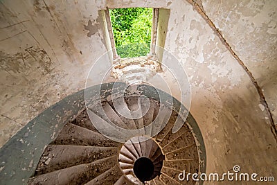 Old spiral staircases inside the tower Editorial Stock Photo