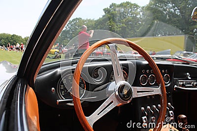 Old sports car cockpit Editorial Stock Photo