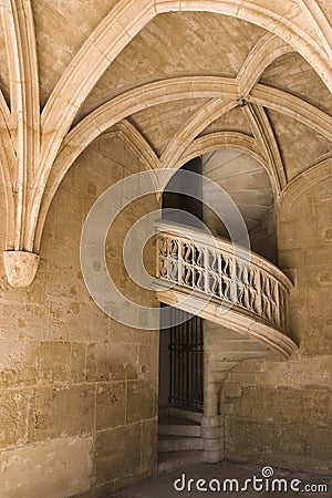 Old staircase, Paris Cluny Museum Editorial Stock Photo