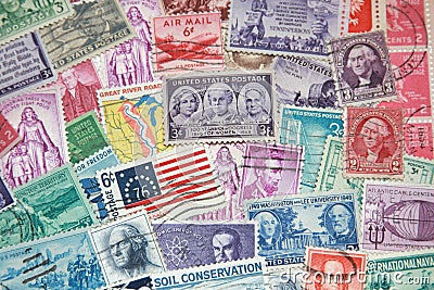Old Stamps Editorial Stock Photo