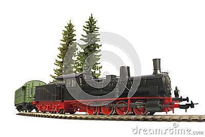 Old steam loco model Stock Photo