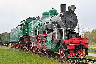 Old steam locomotive. Stock Photo