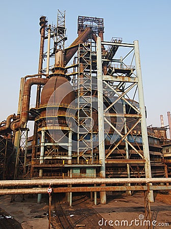 Old Steel Factory In China. Stock Photo