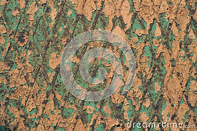 Old steel plate with rhombus pattern. iron rusted surface. metal texture background Stock Photo