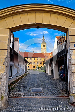 Old stees of baroque town of Varazdin Stock Photo