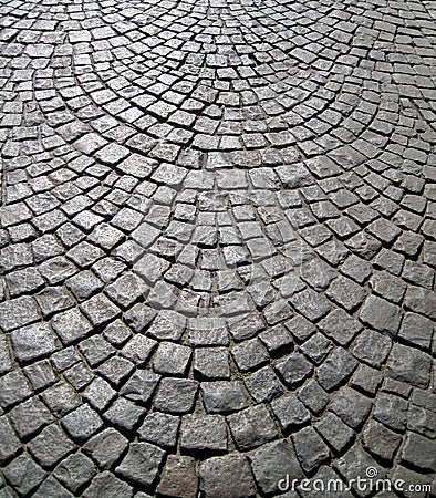 Old stone block paving background Stock Photo