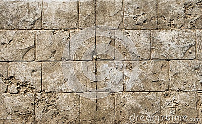 Old stone brick rock road wall summer sun light ancient architecture texture background Stock Photo
