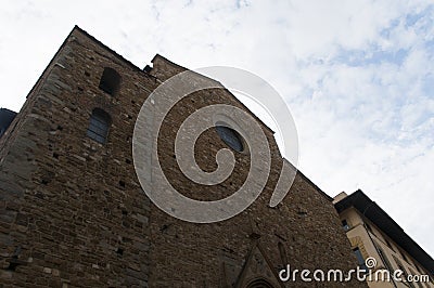 Old stone buildig and fancy windows firenze city Stock Photo