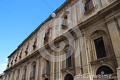 old stone building (palace ?) - noto - italy Stock Photo