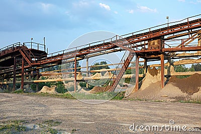 Old stone crushing plant. Gravel mill Stock Photo