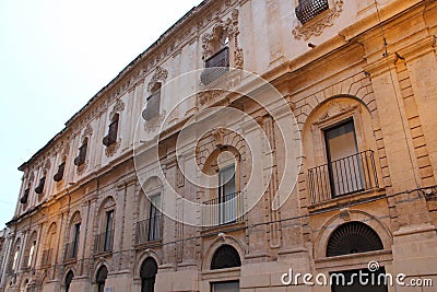 old stone hall in noto in sicily (italy) Stock Photo
