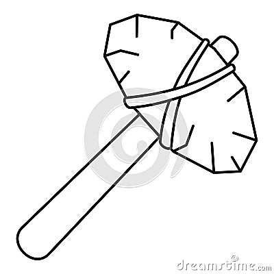 Old stone hammer icon, outline style Vector Illustration