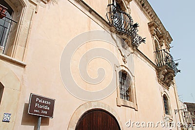 old stone palace (floridia) in ragusa in sicily (italy) Stock Photo