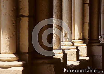 Old Stone Pillars Stock Photo