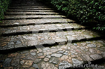 Old stone staircase Stock Photo