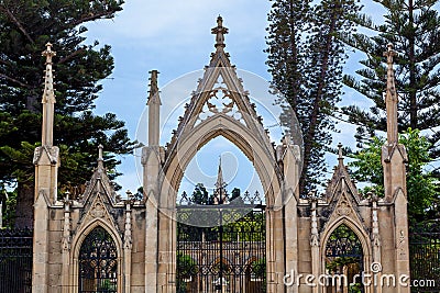 Neo-Gothic Addolorata Cemetery in Malta Stock Photo