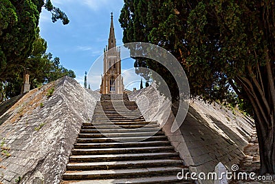 Neo-Gothic Addolorata Cemetery in Malta Stock Photo