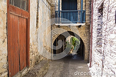 Old stone street. Lefkara. Cyprus Stock Photo