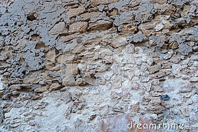 Old Stone Wall Texture Background, Rock Blocks Wall, Ancient Bricks Fence, Retro Stonewall Stock Photo
