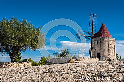 Old stone windmill of Daudet in Provence Stock Photo