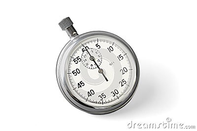 Old stopwatch isolated on a white background Stock Photo