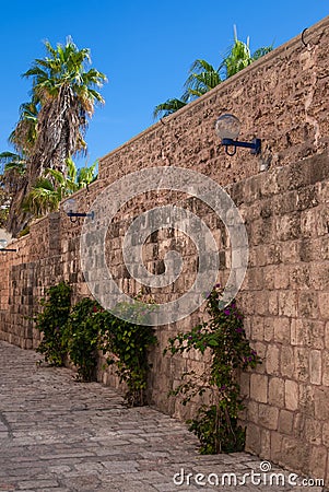 Old street of Jaffa, Israel Stock Photo