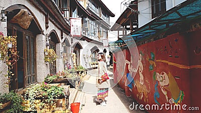 The old street in Lijiang of China Editorial Stock Photo