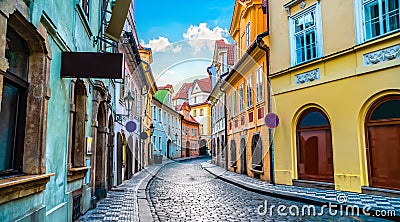 Old street in Prague Stock Photo