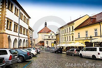 Old Street in Prague at the morning, downtown, Czech Republic, European travel Editorial Stock Photo