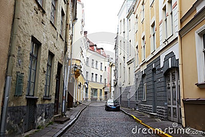 Old Street of Tallinn Estonia Editorial Stock Photo