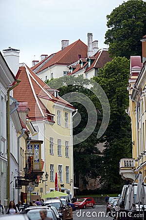 Old Street of Tallinn Estonia Editorial Stock Photo