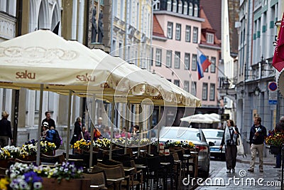 Old Street of Tallinn Estonia Editorial Stock Photo