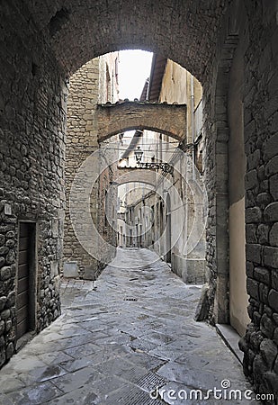 Old street in the town of Pistoia, Italy Stock Photo