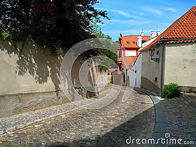 Old streets in Prague Stock Photo