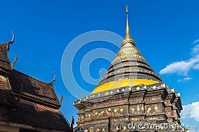 Old stupa pagoda in wat pra that lampang luang at lampang Thailand Stock Photo