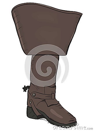 Old style boot with spurs. Vector Illustration