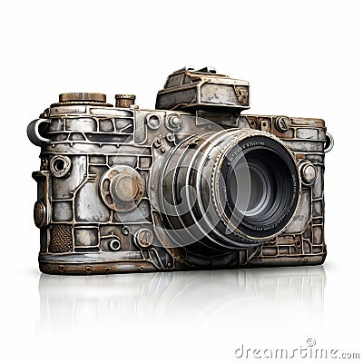 Reimagined Realism: Old Camera Recreated With Fantasy Elements Stock Photo