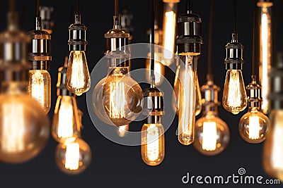 Old style Incandescent bulbs Stock Photo