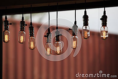 Old style Incandescent bulbs or light or lamp Stock Photo