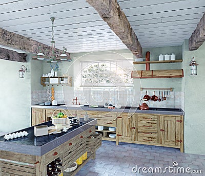 Old-style kitchen Stock Photo