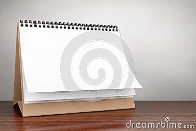 Old Style Photo. Blank paper desk spiral calendar Stock Photo
